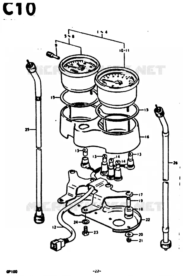 COMPTEUR (E14) Suzuki MOTO 100 GP 1992  GP100N(C/N)