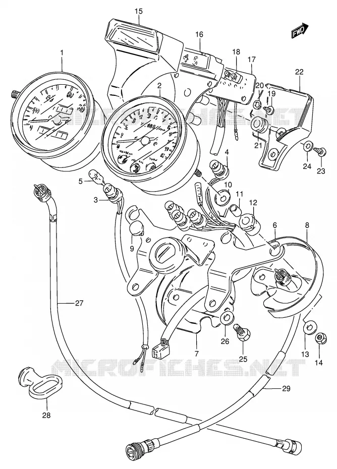 COMPTEUR (E30) Suzuki MOTO 125 GN 1994  GN125R(E1)
