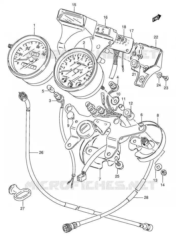COMPTEUR (GN125ER E73,P73) Suzuki MOTO 125 GN 1982  GN125Z(E1)