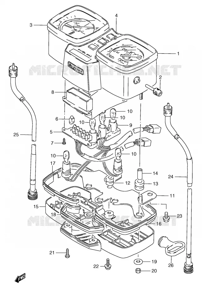 COMPTEUR (GS125ESX/ESY,GS125X) Suzuki MOTO 125 GS 2000  GS125ESY(E71)