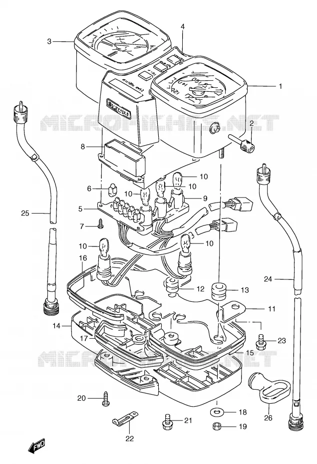 COMPTEUR (GS125SX/SY,GS125SUX/SUY) Suzuki MOTO 125 GS 2000  GS125SUY(E71)