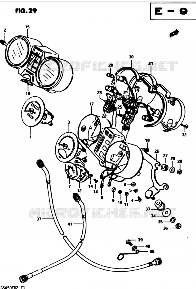 COMPTEUR (MODELE D) Suzuki MOTO 450 GS-S 1983  GS450SD(2/Z/D)