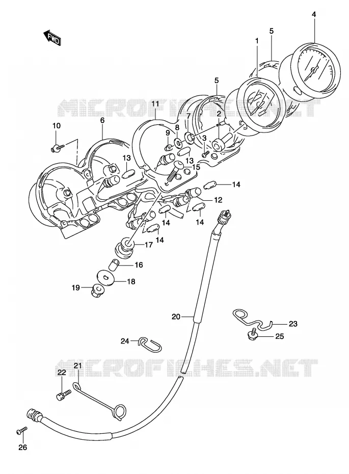 COMPTEUR (MODELE K3) Suzuki MOTO 500 GS-F 2004  GS500FK4(P19)