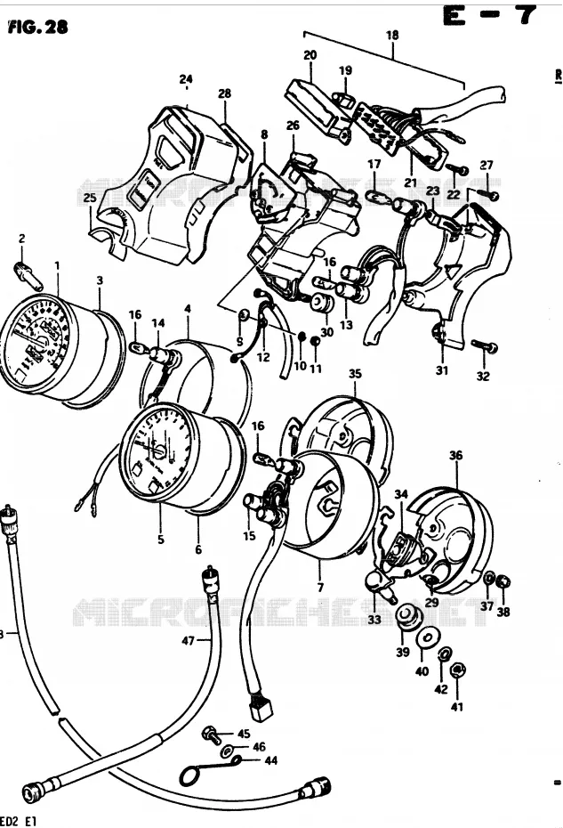 COMPTEUR (MODELE Z) Suzuki MOTO 450 GS-E 1983  GS450ED2(2/Z/D)