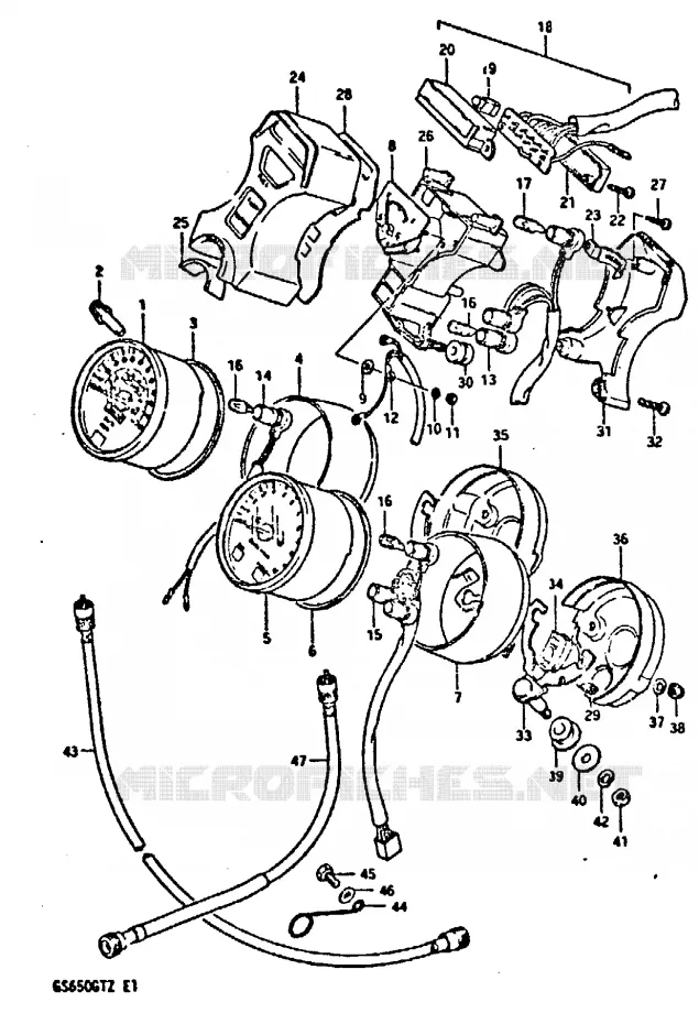 COMPTEUR (MODELE Z) Suzuki MOTO 650 GS 1982  GS650GTZ(X/Z)