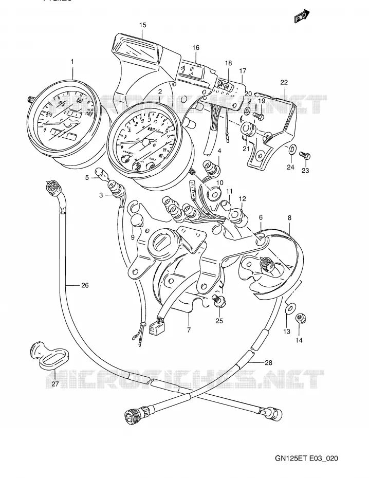 COMPTEUR Suzuki MOTO 125 GN 1992  GN125EN(E3)