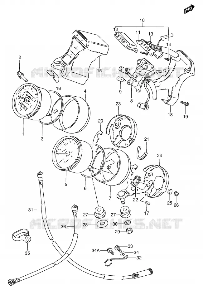 COMPTEUR Suzuki MOTO 250 GN 1992  GN250N(E2)