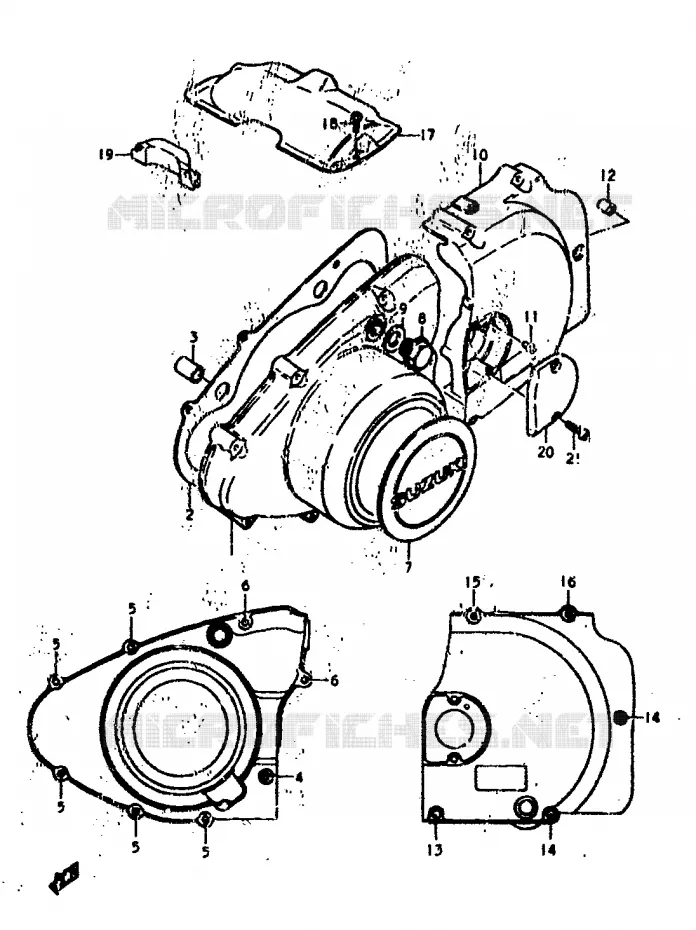 COUVERCLE DE CARTER GAUCHE Suzuki MOTO 400 GS 1978  GS400EC(C/N)