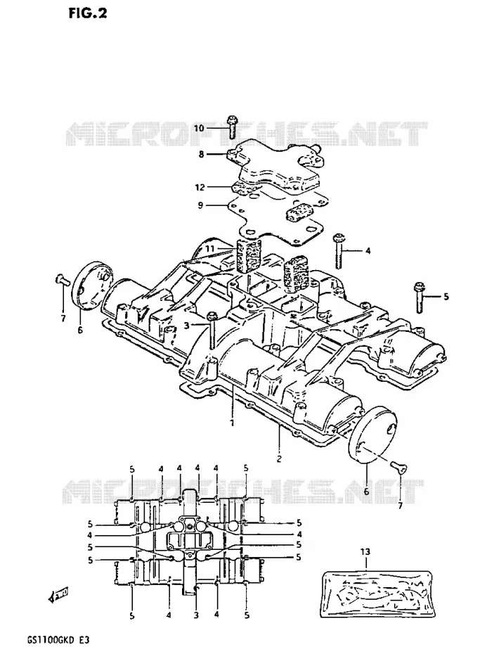 COUVERCLE DE CULASSE (GS1100GKD) Suzuki MOTO 1100 GS-G 1982  GS1100GKZ(Z/2/D)