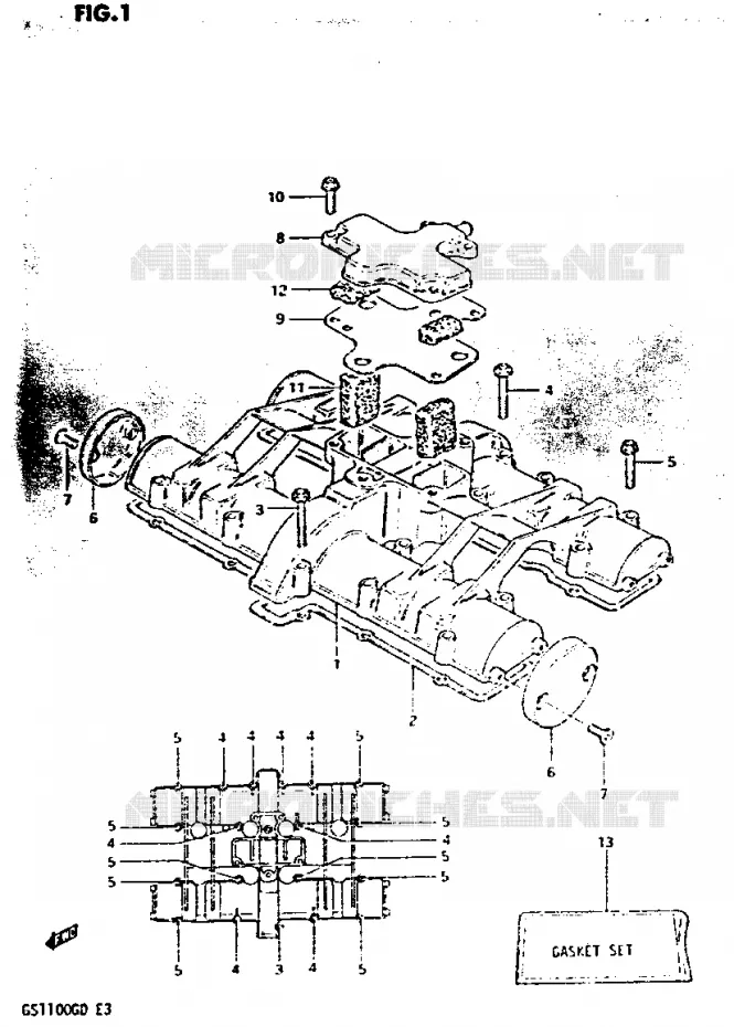 COUVERCLE DE CULASSE (MODELE Z) Suzuki MOTO 1100 GS-G 1983  GS1100GD(Z/D)