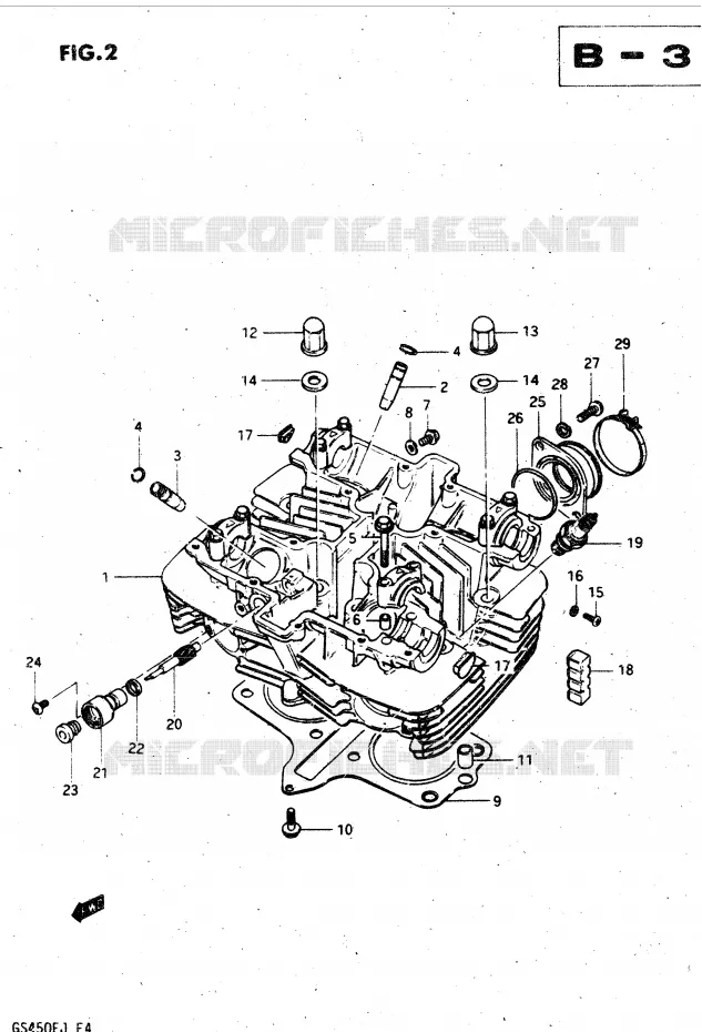COUVERCLE DE CULASSE (MODELE Z) Suzuki MOTO 450 GS-L 1982  GS450LZ(E2)