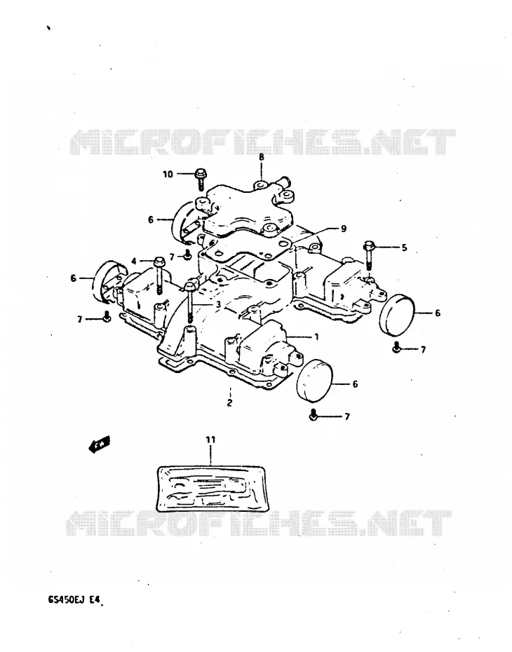 COUVERCLE DE CULASSE Suzuki MOTO 450 GS-S 1988  GS450SUJ(E/F/G/H/J)