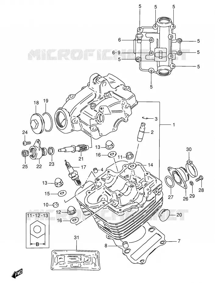 CULASSE Suzuki MOTO 125 GS 1983  GS125D(E1)