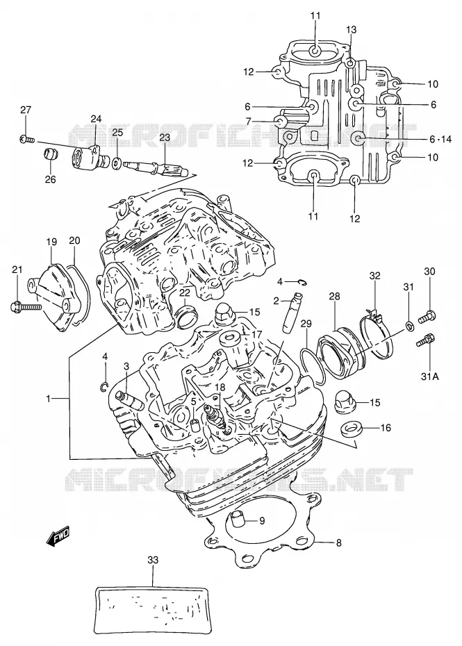 CULASSE Suzuki MOTO 250 GN 1990  GN250L(E2)
