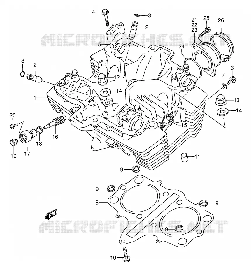CULASSE Suzuki MOTO 500 GS-E 1995  GS500ESKS(E2)