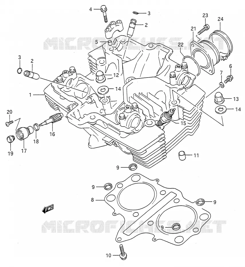 CULASSE Suzuki MOTO 500 GS-E 1996  GS500ESKT(E28)