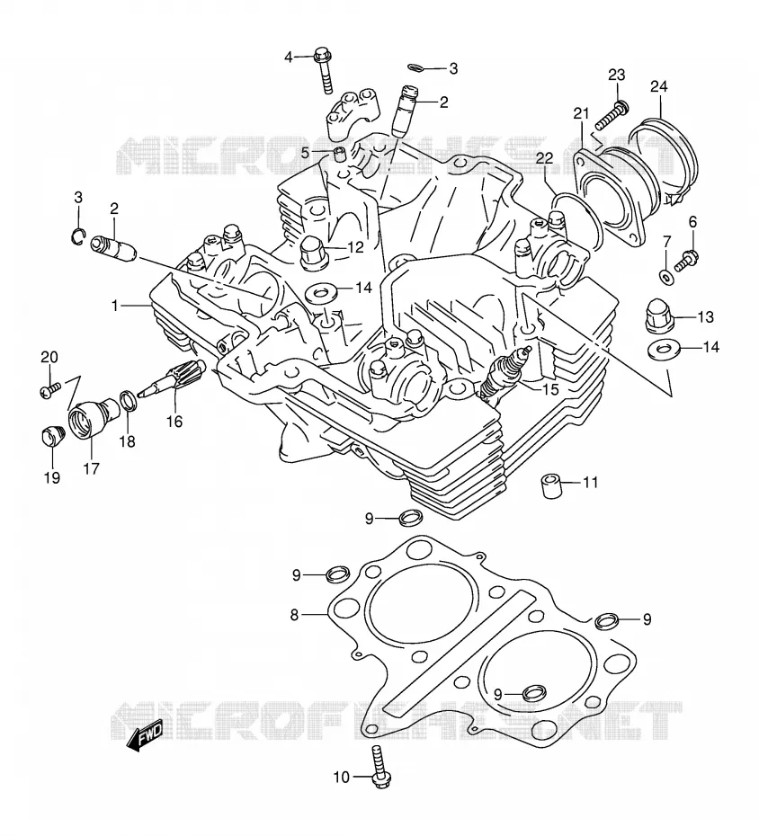 CULASSE Suzuki MOTO 500 GS-E 2002  GS500HK2(E2)