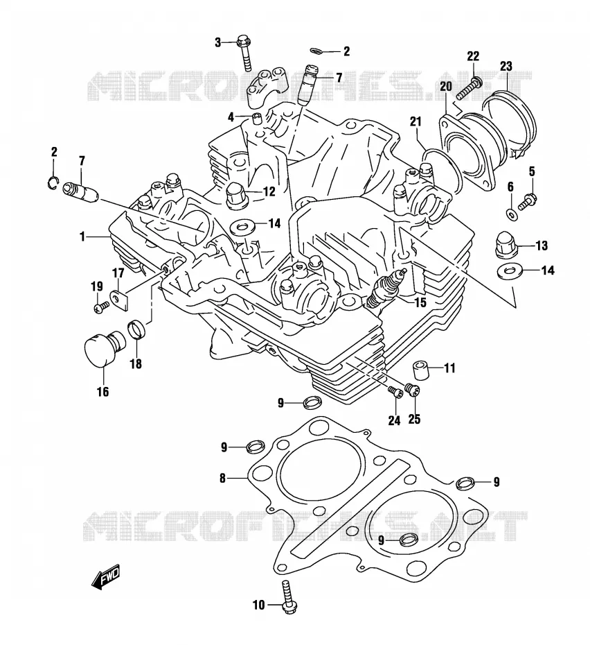 CULASSE Suzuki MOTO 500 GS-E 2004  GS500UK4(P19)