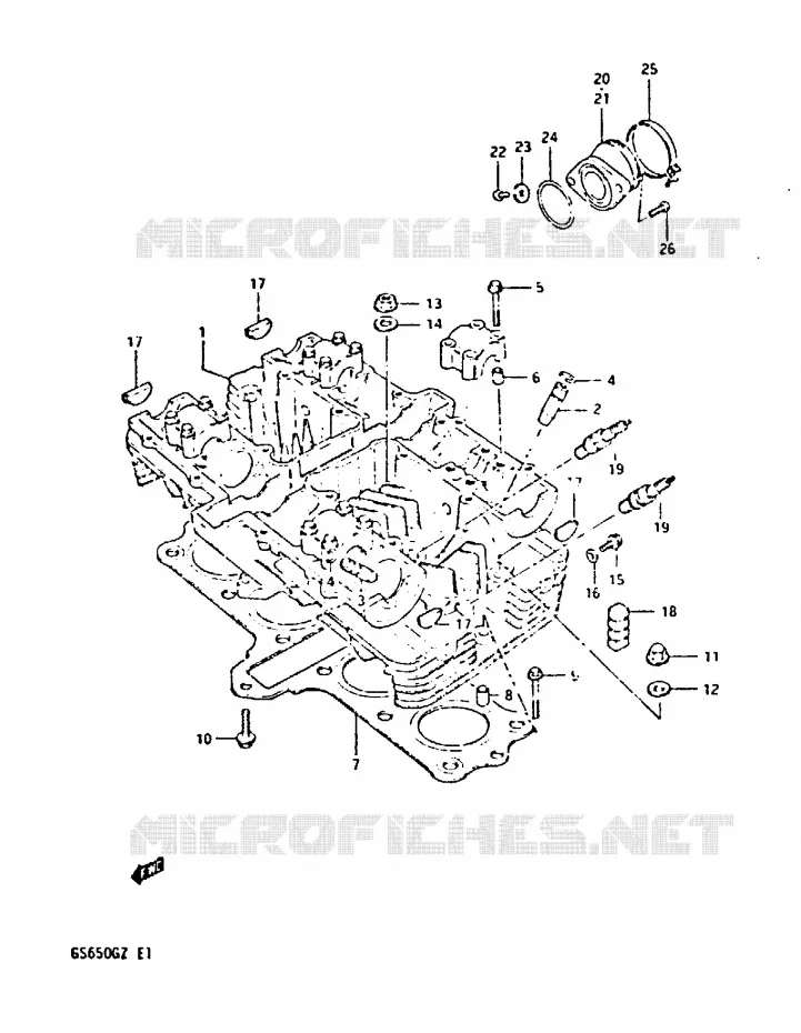 CULASSE Suzuki MOTO 650 GS 1982  GS650GZ(X/Z)