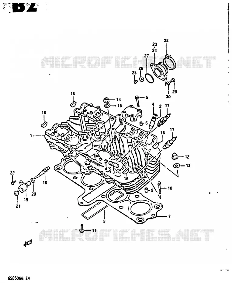 CULASSE Suzuki MOTO 850 GS 1986  GS850GG(E4)