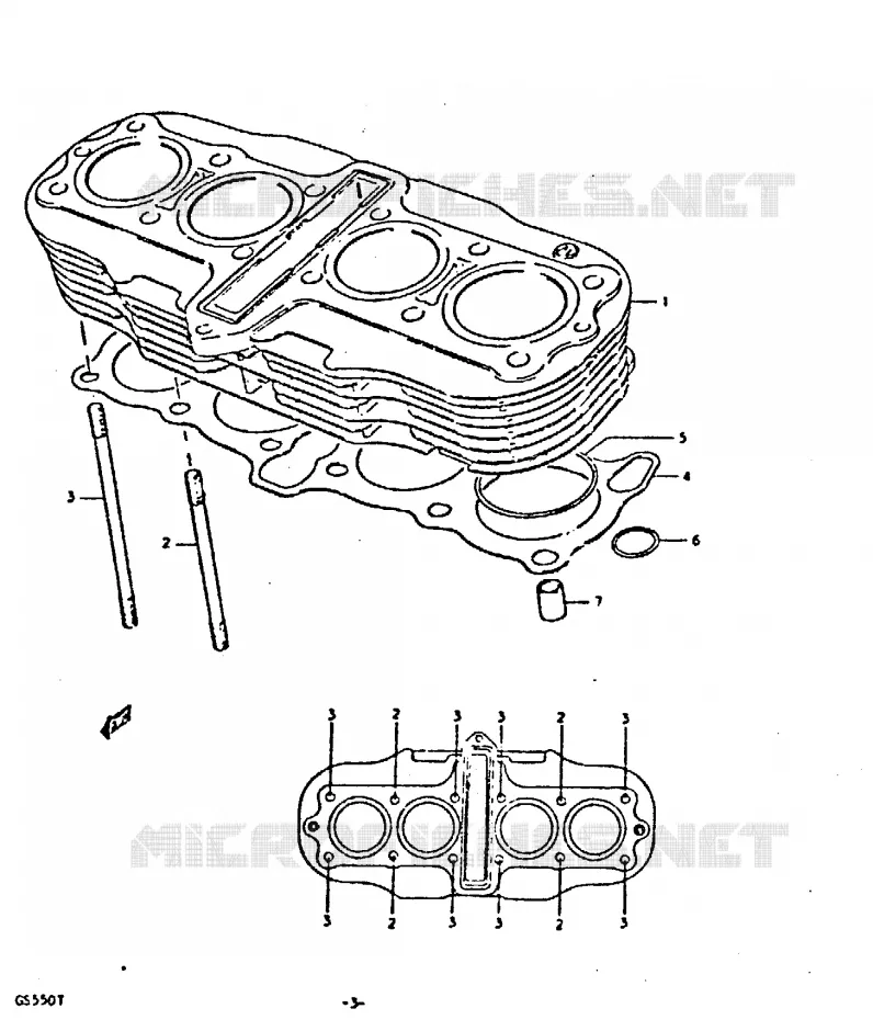 CYLINDRE Suzuki MOTO 550 GS 1980  GS550DT(T)