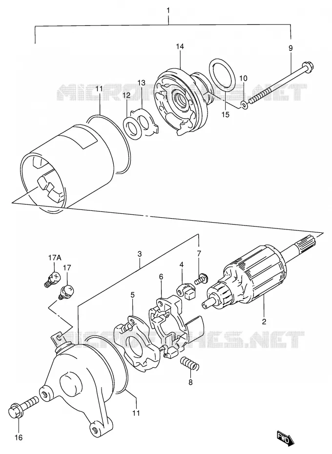 DEMARREUR (MODELE M/N/R) Suzuki MOTO 125 GN 1989  GN125EK(E1)