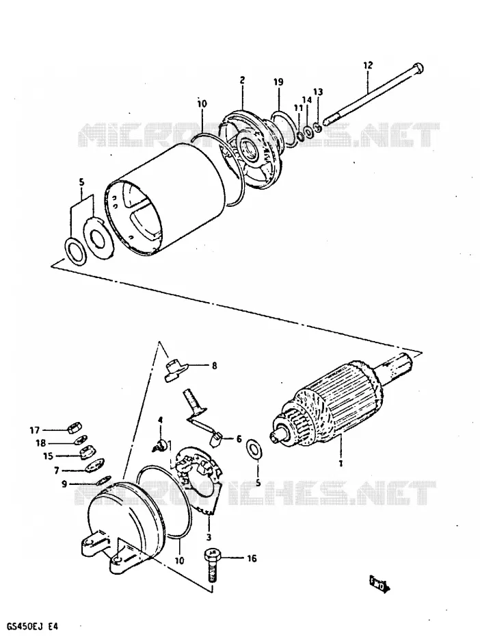 DEMARREUR Suzuki MOTO 450 GS-S 1984  GS450SE(E/F/G/H/J)
