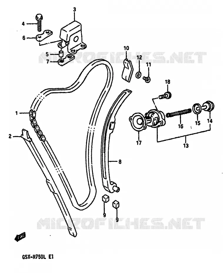 DISTRIBUTION (MODELE J/K) Suzuki MOTO 750 GSX-R 1988  GSX-R750J(J/K/L)