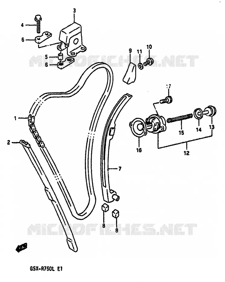 DISTRIBUTION (MODELE L) Suzuki MOTO 750 GSX-R 1990  GSX-R750L(J/K/L)