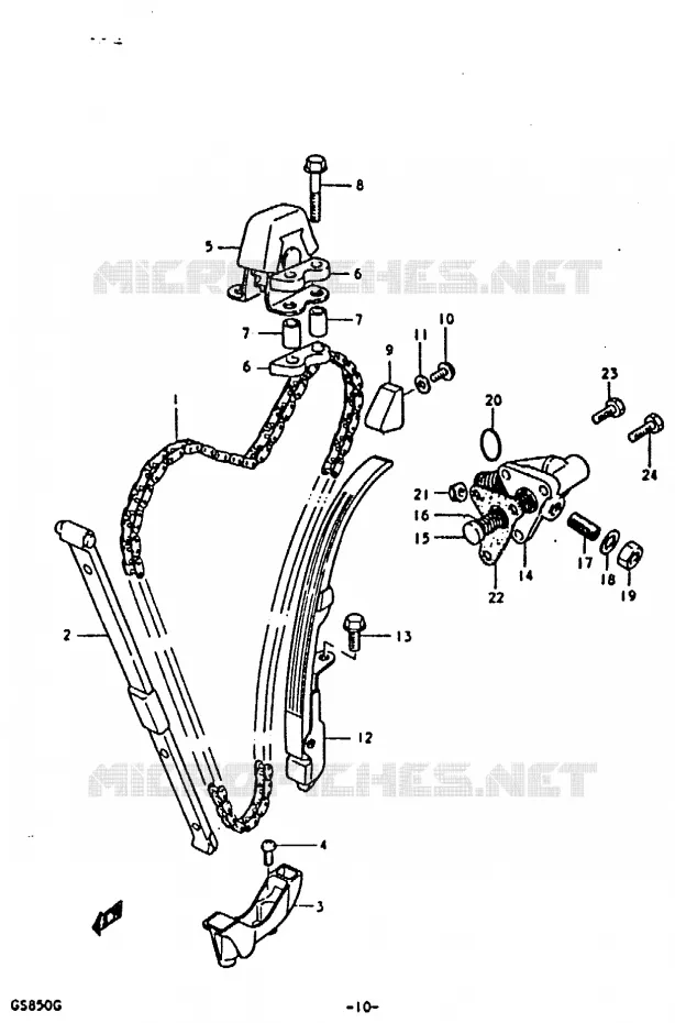 DISTRIBUTION Suzuki MOTO 850 GS 1986  GS850G