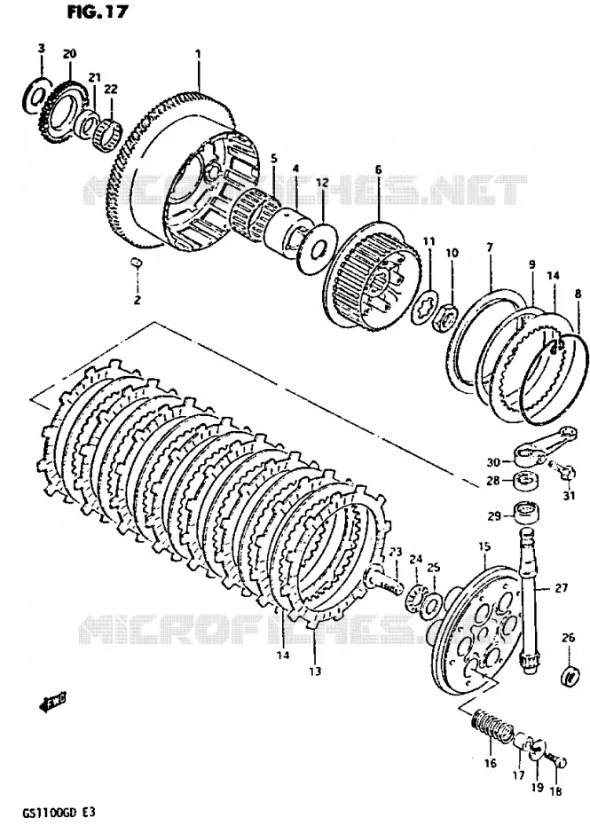 EMBRAYAGE Suzuki MOTO 1100 GS-G 1982  GS1100GZ(Z/D)