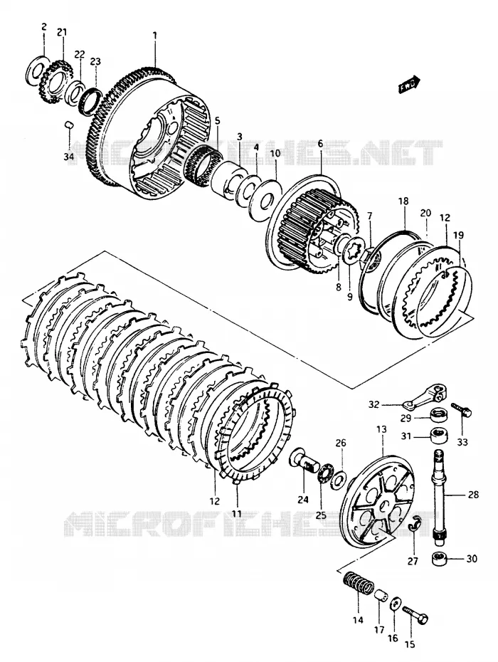 EMBRAYAGE Suzuki MOTO 1150 GS 1985  GS1150ESF(E/F/G)