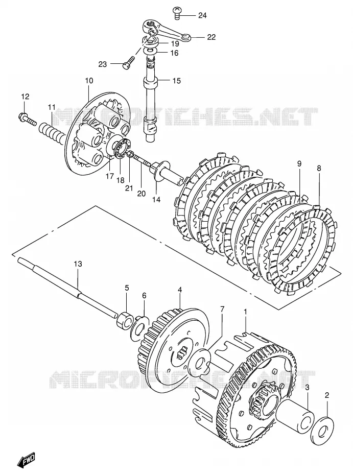 EMBRAYAGE Suzuki MOTO 125 GS 1983  GS125D(E1)