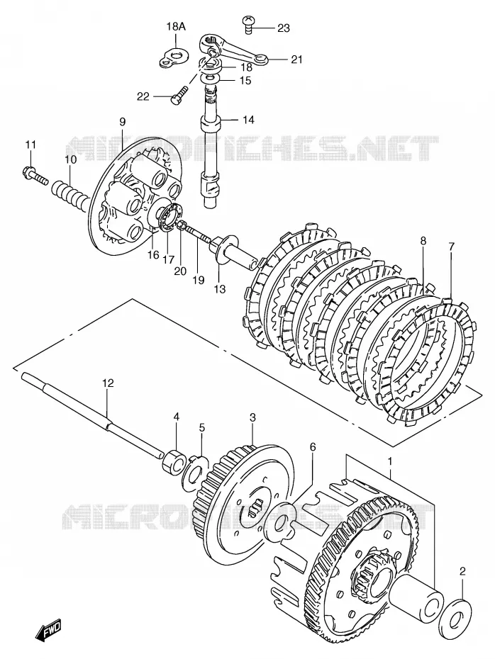 EMBRAYAGE Suzuki MOTO 125 GS 1999  GS125UX(E71)