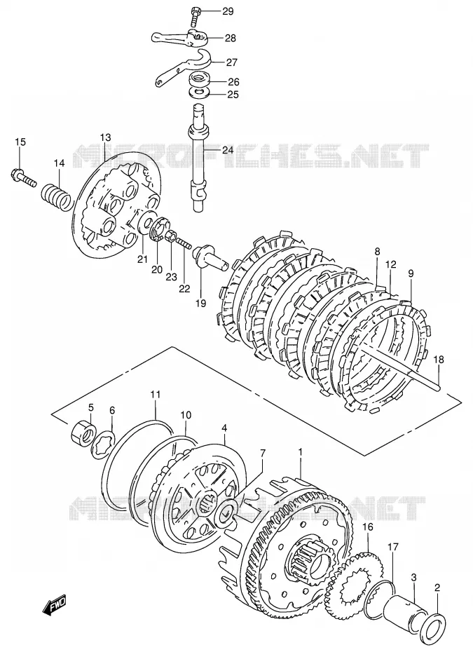 EMBRAYAGE Suzuki MOTO 250 GN 1993  GN250P(E2)