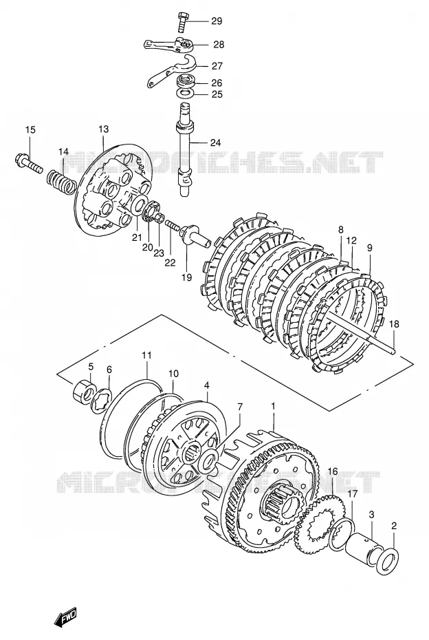 EMBRAYAGE Suzuki MOTO 250 GN 1999  GN250EX(E2)