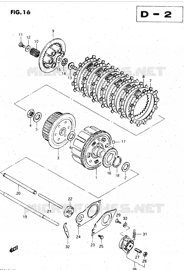 EMBRAYAGE Suzuki MOTO 450 GS-L 1996  GS450LT(E2)