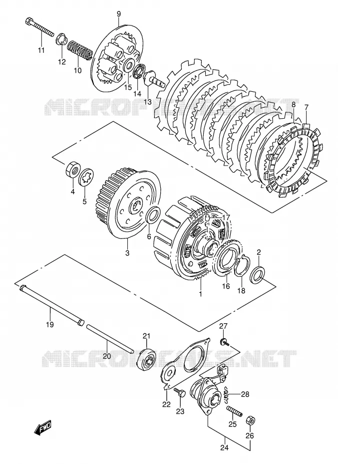 EMBRAYAGE Suzuki MOTO 500 GS-E 1991  GS500EM(E2)