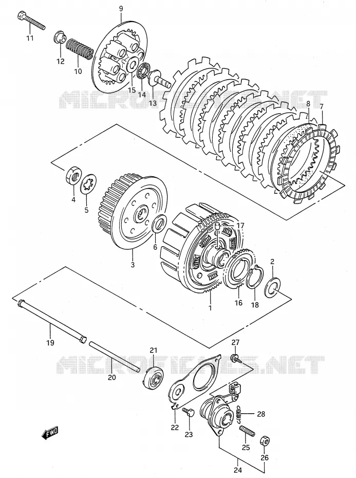 EMBRAYAGE Suzuki MOTO 500 GS-E 1992  GS500EUN(E28)