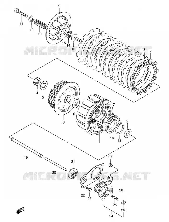 EMBRAYAGE Suzuki MOTO 500 GS-E 2002  GS500HUK2(E2)