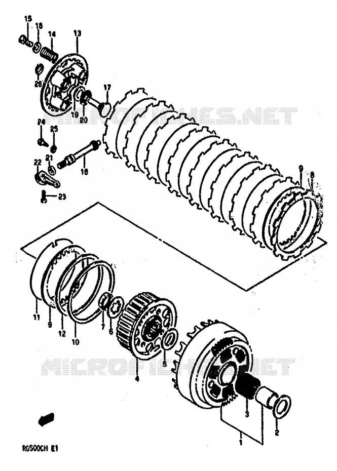 EMBRAYAGE Suzuki MOTO 500 RG 1987  RG500CH(E1)