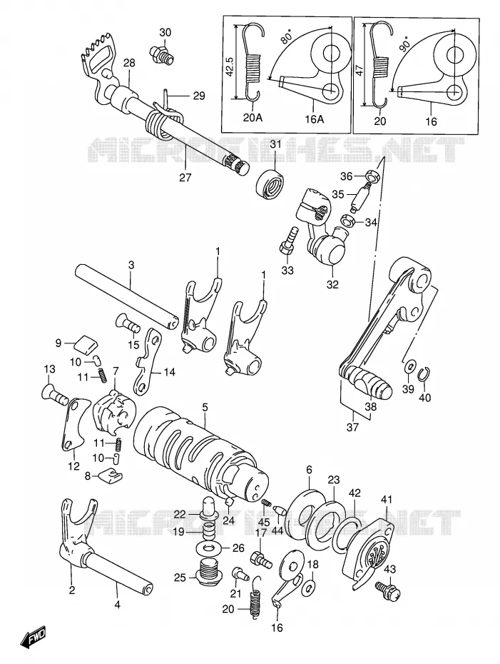 ENSEMBLE DE SELECTION DE VITESSES Suzuki MOTO 125 GS 1982  GS125EEZ(E1)