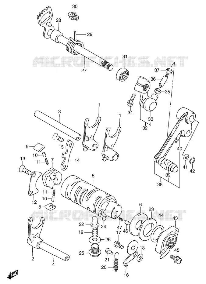 ENSEMBLE DE SELECTION DE VITESSES Suzuki MOTO 125 GS 2000  GS125ESY(E71)