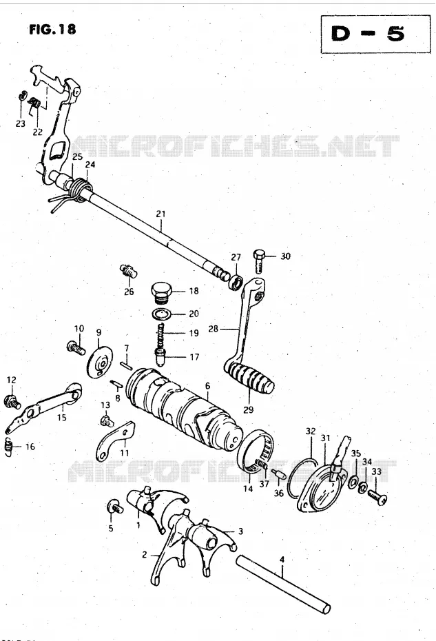 ENSEMBLE DE SELECTION DE VITESSES Suzuki MOTO 450 GS-L 1982  GS450LZ(E2)