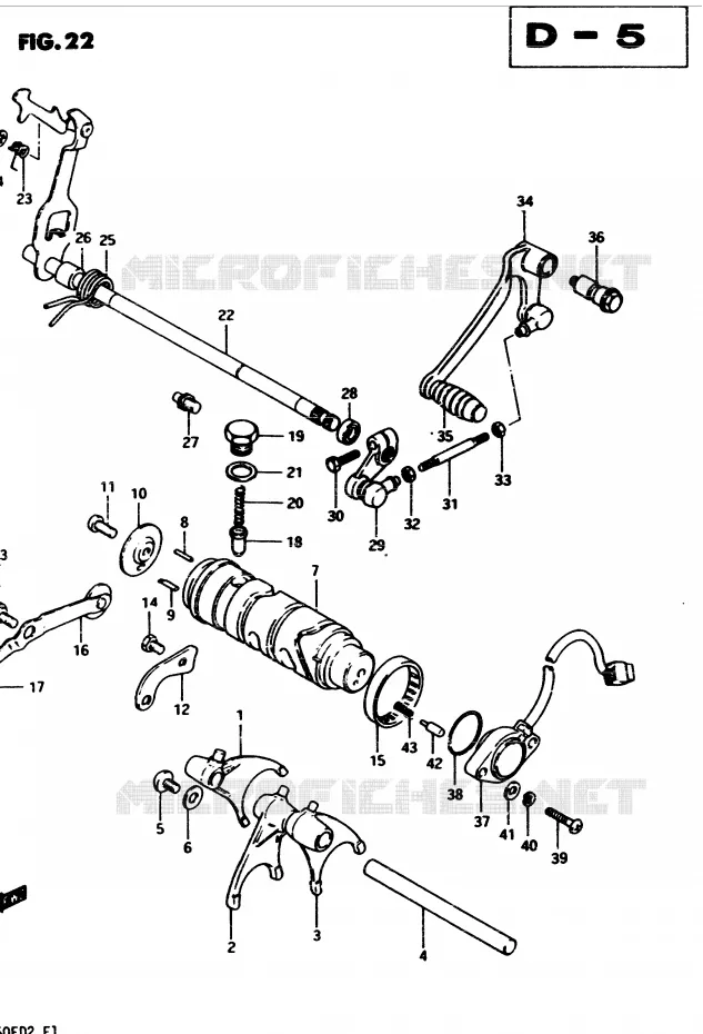 ENSEMBLE DE SELECTION DE VITESSES Suzuki MOTO 450 GS-S 1982  GS450SZ(2/Z/D)