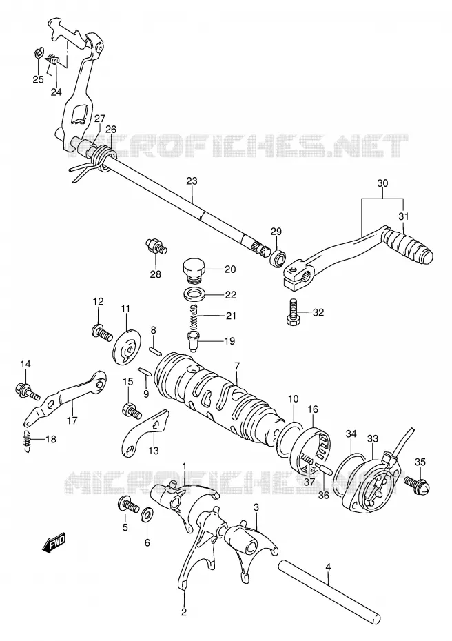 ENSEMBLE DE SELECTION DE VITESSES Suzuki MOTO 500 GS-E 1991  GS500EM(E2)