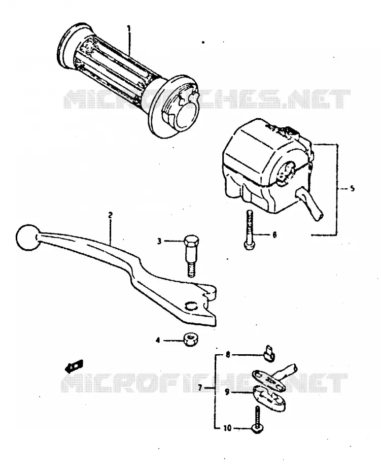 ENSEMBLE LEVIER - COMMODO DROIT Suzuki MOTO 400 GSX-R 1987  GSX-R400H