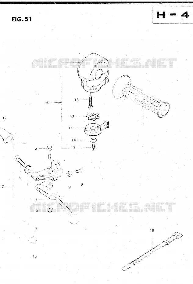 ENSEMBLE POIGNEE GAUCHE Suzuki MOTO 500 GS-E 1982  GS500EZ(Z/D)