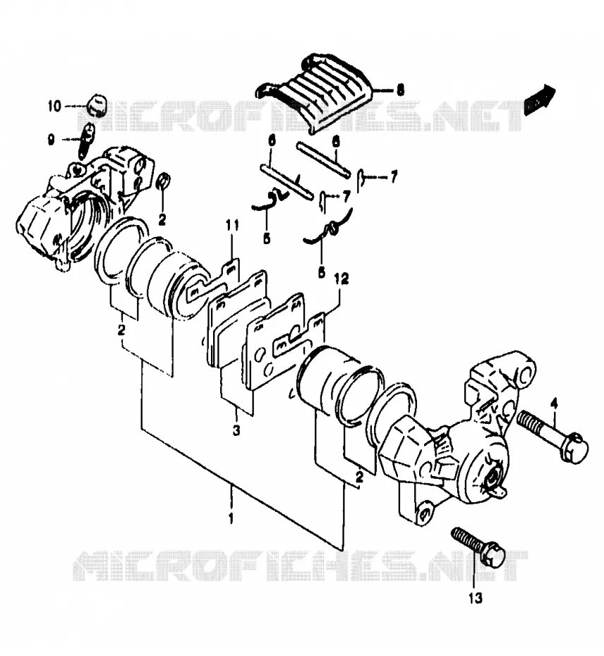 ETRIER DE FREIN ARRIERE (GSF1200SAV/SAW/SAX/SAY) Suzuki MOTO 1200 BANDIT 1999  GSF1200SX(T/V/W/X/Y)