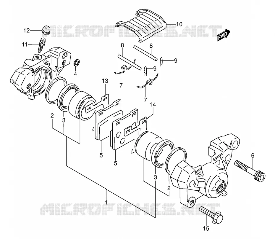 ETRIER DE FREIN ARRIERE (MODELE K/L/M/N) Suzuki MOTO 500 GS-E 1989  GS500EUK(E2)